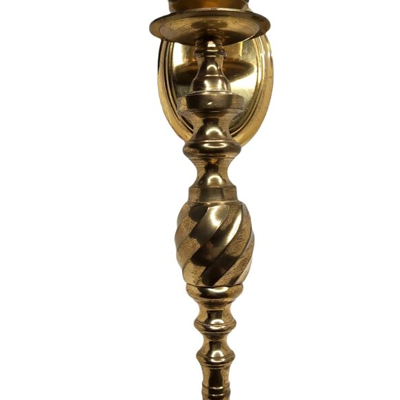 vintage 1980s solid brass stick wall mount candelabra without globe - Picture 1 of 3
